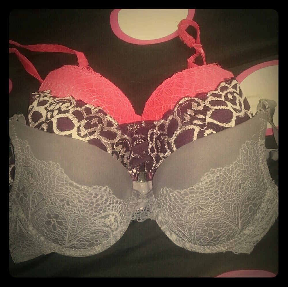 Three Rue21 Push-up Bras, 34C